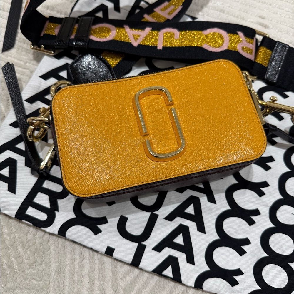 Marc Jacobs Mustard Crossbody with Gold Hardware